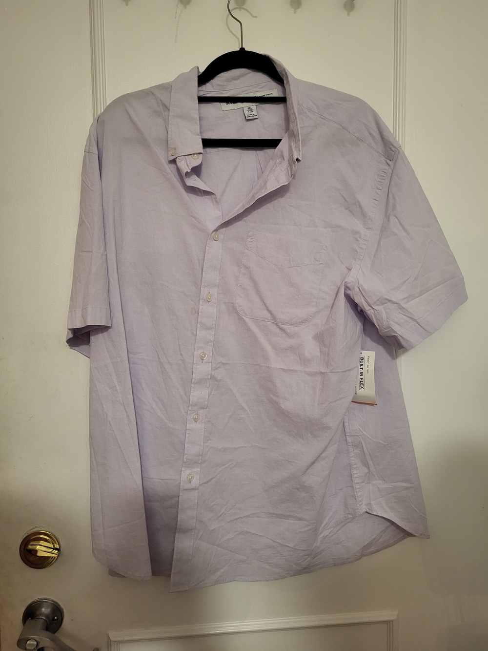 Old Navy Men's Everyday Built-In Flex Short Sleeve Button Down Shirt XXL NWT